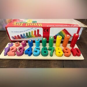 Wooden Rainbow Counting Toy Set